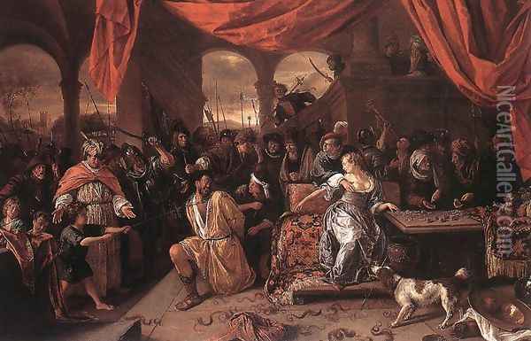 Samson and Delilah 1667-70 Oil Painting - Jan Steen