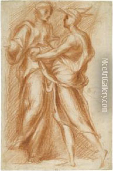 Mercury And Aglauros Oil Painting - (Jacopo Carucci) Pontormo