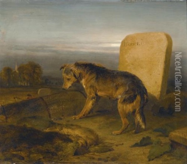 The Poor Dog (the Shepherd's Grave) Oil Painting - Sir Edwin Henry Landseer