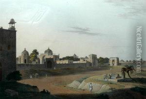 View At Delhi, Near The Mausoleum Of Humaioon Oil Painting - Thomas