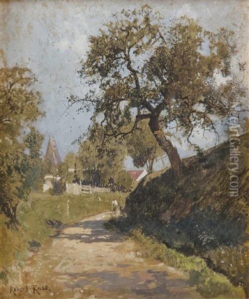 Strase Zum Dorf Oil Painting - Robert Russ