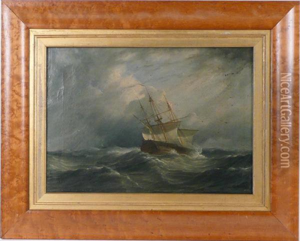 Nocturnal Maritime Scene Oil Painting - James E. Buttersworth