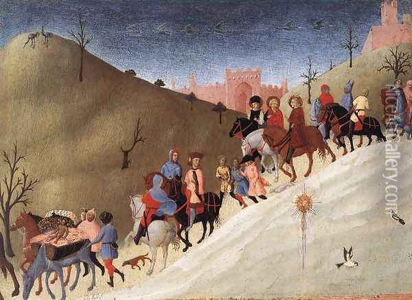 The Journey of the Magi c. 1435 Oil Painting - Stefano Di Giovanni Sassetta