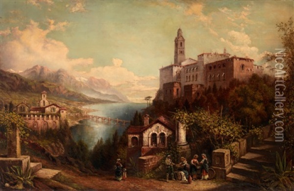 Lago Maggiore Oil Painting - John Bell
