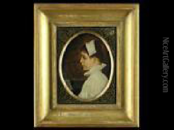 Portrait Eines Madchens Mit Haube Oil Painting - Gabriel Cornelius Von Max