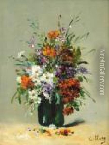 Bouquet Tricolore Oil Painting - Eugene Henri Cauchois