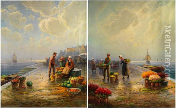 Gemaldepaar Oil Painting - Josef Magerer