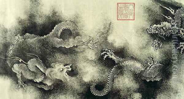 Nine Dragons, Southern Song dynasty, found in China, 1244 (4) Oil Painting - Rong Chen