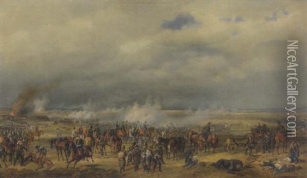 Die Schlacht Bei Comorn In Ungarn Am 11. Juli 1849 Oil Painting - Albrecht Adam