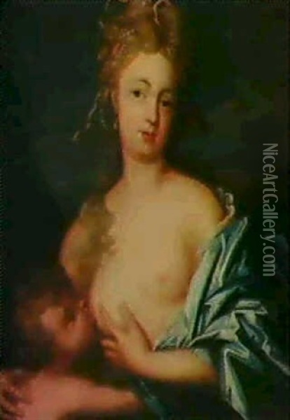 Bildnis Einer Dame Als Caritas. Oil Painting - Pierre Mignard the Elder