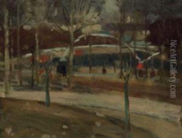 Central Park Oil Painting - Frederick Carl Frieseke