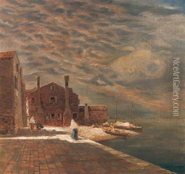Chioggia Oil Painting - Guglielmo Ciardi