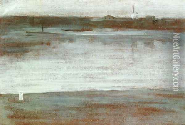 Symphony in Grey: Early Morning, Thames Oil Painting - James Abbott McNeill Whistler