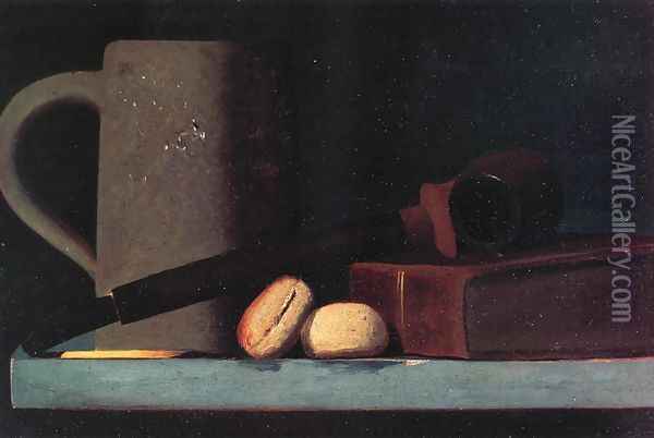 Mug, Pipe, and Biscuits Oil Painting - John Frederick Peto