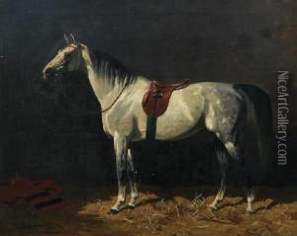 Horse In A Stable Oil Painting - Emil Volkers