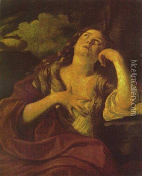 The Penitent Magdalen Oil Painting - Elisabetta Sirani