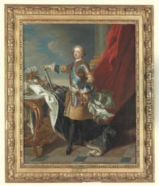 Portrait Of King Louis Xv Oil Painting - Louis-Michel Van Loo