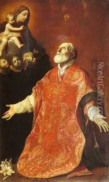 St Filippo Neri in Ecstasy Oil Painting - Guido Reni