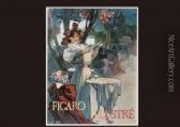 Caf? Conser Oil Painting - Alphonse Maria Mucha