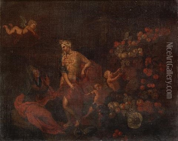 Vertumnus And Pomona Oil Painting - Jan Pauwel Gillemans the Younger