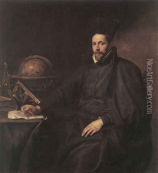 Portrait of Father Jean-Charles della Faille, S.J. 1629 Oil Painting - Sir Anthony Van Dyck
