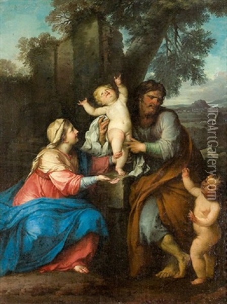 Die Heilige Familie Mit Dem Johannesknaben Oil Painting - Carlo Maratta