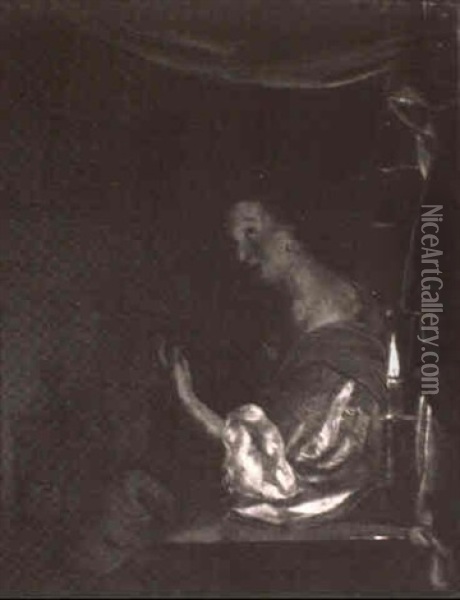 Die Lautenspielerin Oil Painting - Frans van Mieris the Elder