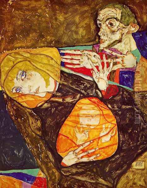 The Holy Family Oil Painting - Egon Schiele