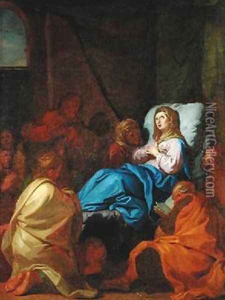 The Death of the Virgin Oil Painting - Charles de Lafosse
