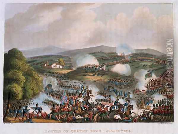 The Battle of Quatre Bras on 16th June 1815 Oil Painting - William Heath