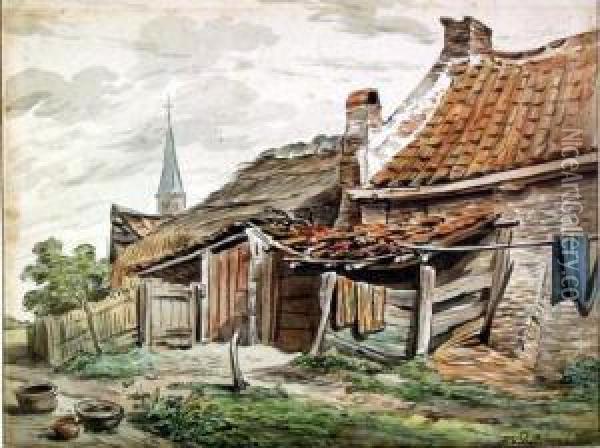 Kleiner Bauernhof Oil Painting - Hendrik van der Burgh