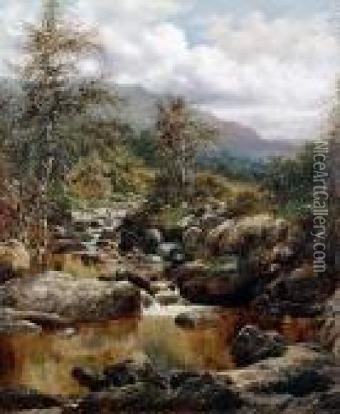 A Highland Stream Oil Painting - William Henry Mander