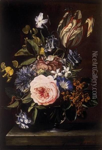 Bunch Of Flowers In Vase Oil Painting - Michel Joseph Speeckaert