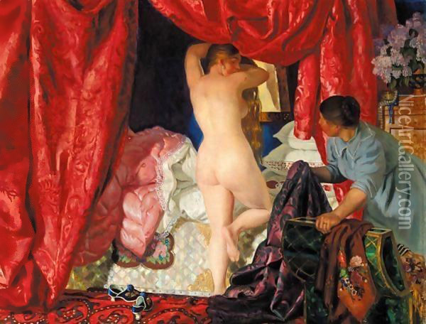 Belle (Krasavitsa) Oil Painting - Boris Kustodiev