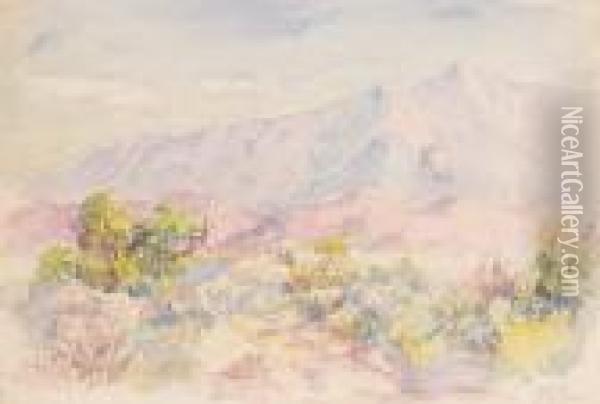 Lone Pine; North Of Lone Pine, 1925 (a Pair) Oil Painting - Benjamin Chambers Brown