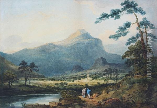 View In The Grampian Mountains Oil Painting - George Dinsdale