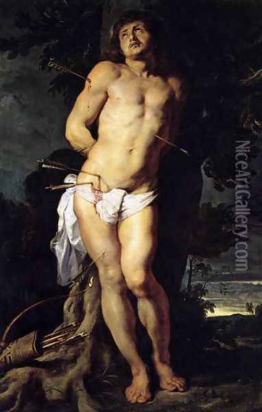 St Sebastian c. 1614 Oil Painting - Peter Paul Rubens