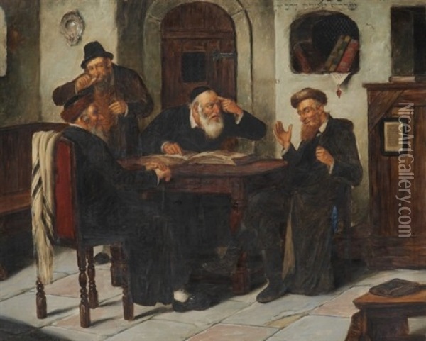 Ein Talmud-disput Oil Painting - Carl Ostersetzer