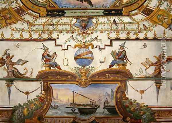 Ceiling panel from the Stanzino delle Matematiche 3 Oil Painting - Giulio Parigi