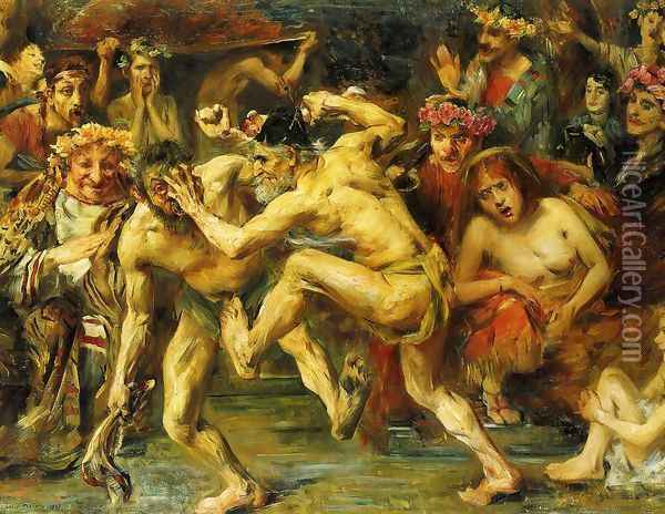 Odysseus Fighting with the Beggar Oil Painting - Lovis (Franz Heinrich Louis) Corinth