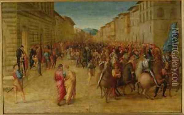 Charles VIII 1470-98 entering Florence Oil Painting - Francesco Granacci