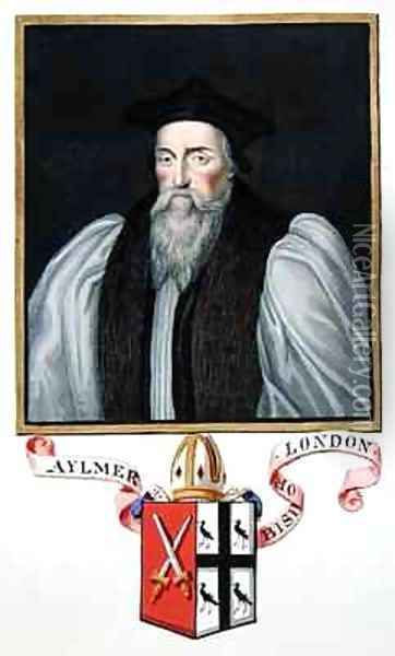 Portrait of John Aylmer 1521-94 Bishop of London from Memoirs of the Court of Queen Elizabeth Oil Painting - Sarah Countess of Essex
