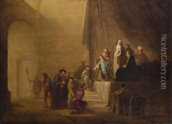 Scena Biblica Oil Painting - Rembrandt Van Rijn