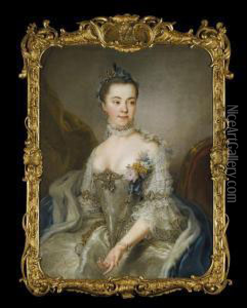 Portrait Of Princess Charlotte Amalie Wilhelmine Von Schleswig-holstein Sonderburg Plon Oil Painting - Stefano Torelli