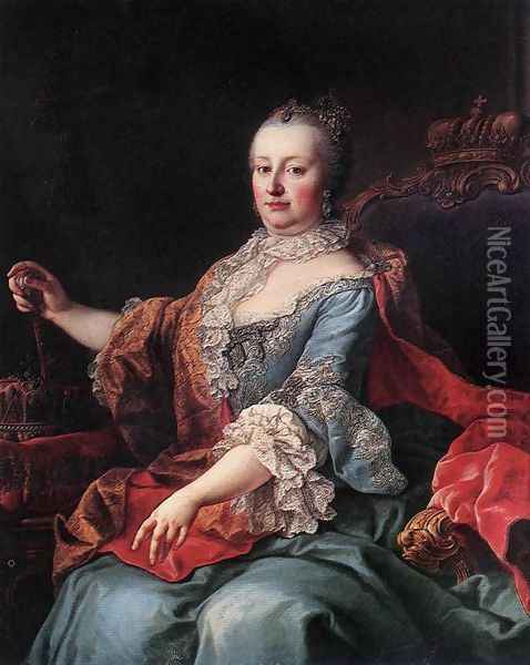 Queen Maria Theresia (2) 1750s Oil Painting - Martin van, II Meytens