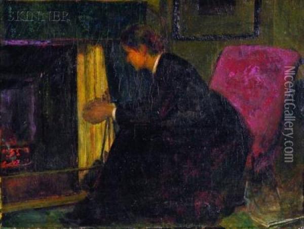 Seated By The Fire Oil Painting - Cecilia Beaux