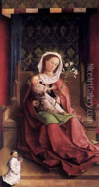 Darmstadt Altarpiece Virgin and Child Enthroned Oil Painting - German Unknown Masters