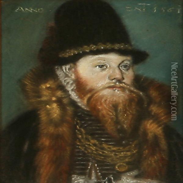 Portrait Of The Danish Noble Man Oluf Mouritsen Krognos, Bregentved Castle Oil Painting - Hans Christian Hansen