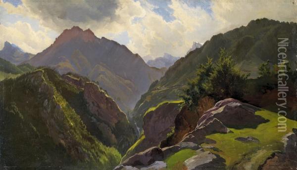 Die Berge Von Valle Di Cadore Oil Painting - Carl Maria Nicolaus Hummel
