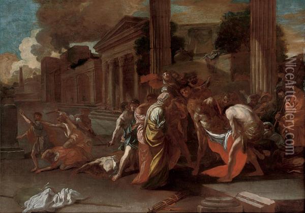 A Massacre Oil Painting - Andrea Di Lione